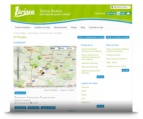 Turinea ejemplo de desarrollo del portal turístico Dms 2.0