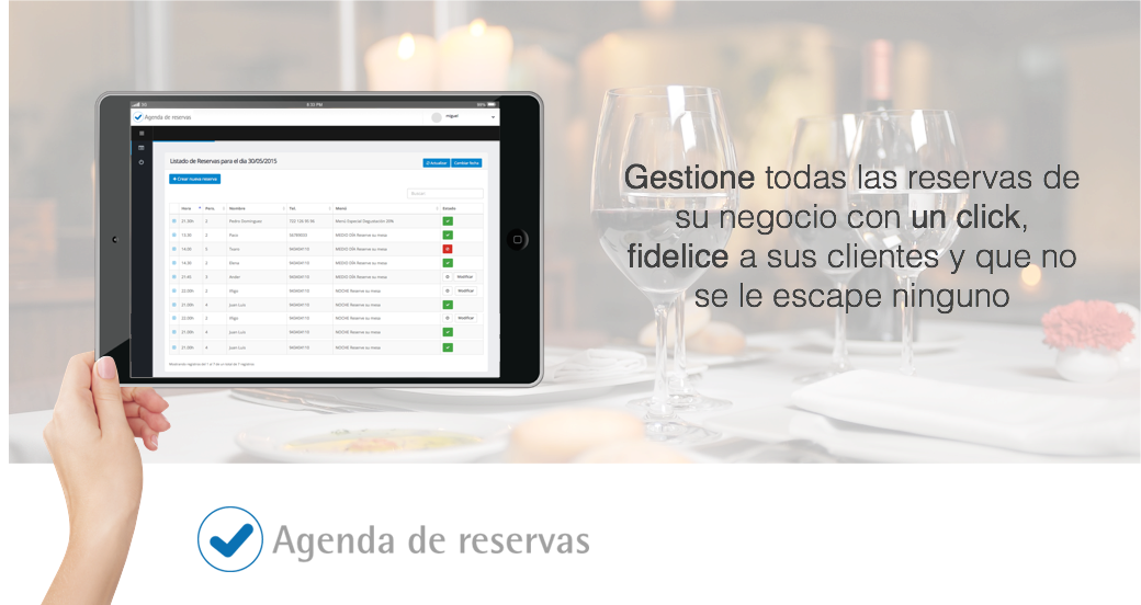 Libro de reservas electronico para restaurantes